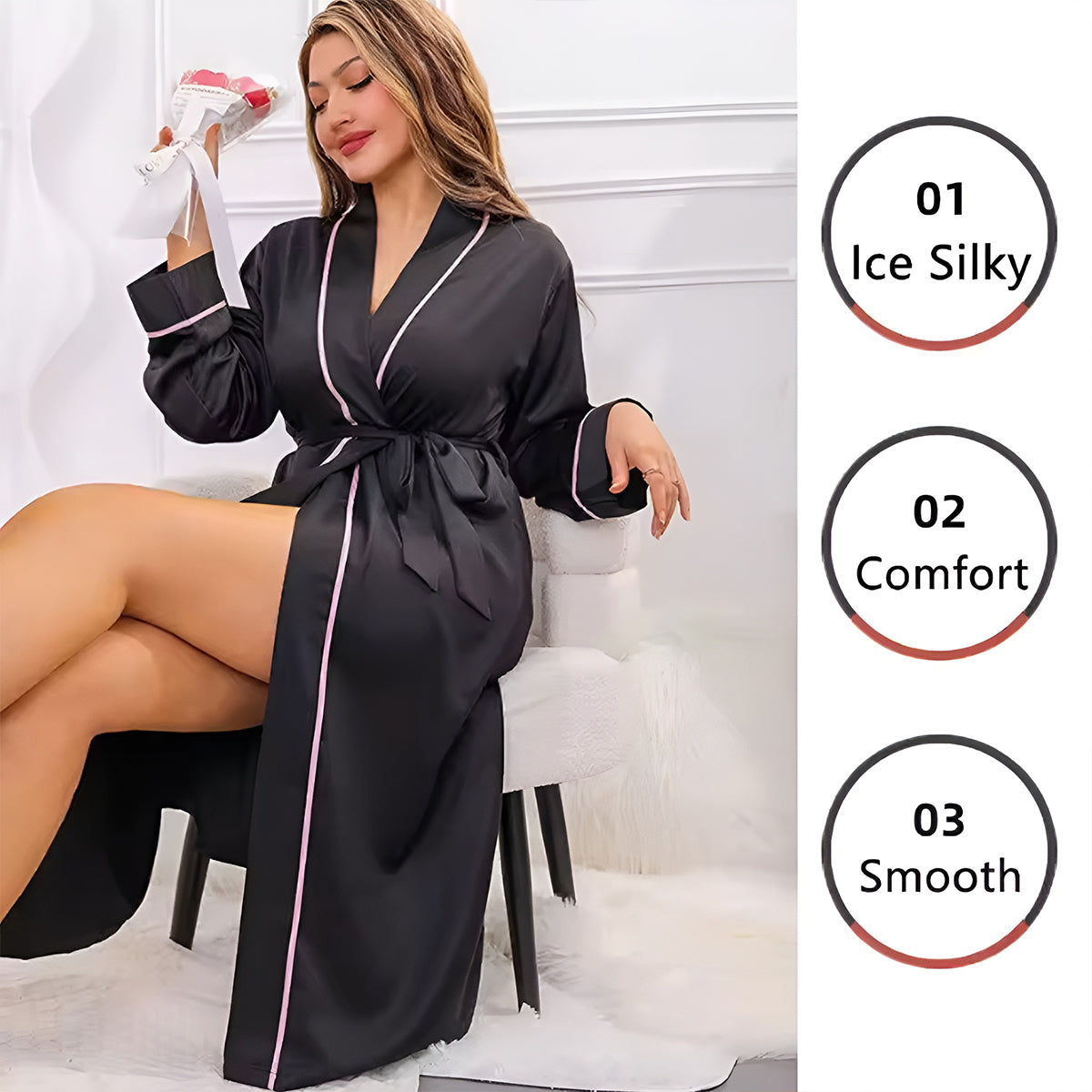 Hotel Bathrobe in 2 Colours and 2 Guest Sizes – Product View 5