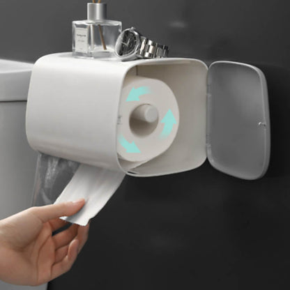 Bathroom Tissue Holder with Waterproof Storage – Product View 5