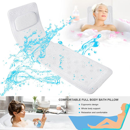 Non Slip PVC Full Body Bath Mat Massage Cushion with Suction Cups for Bathtub AU