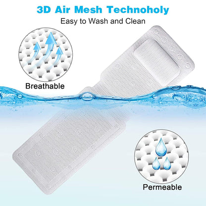 Non Slip PVC Full Body Bath Mat Massage Cushion with Suction Cups for Bathtub AU