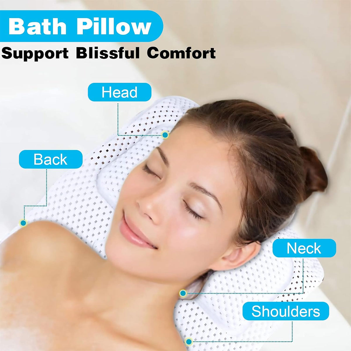 Non Slip PVC Full Body Bath Mat Massage Cushion with Suction Cups for Bathtub AU