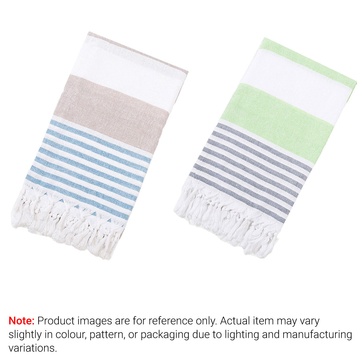 Striped Cotton Bath Towel with Tasselled Edge – Product View 4