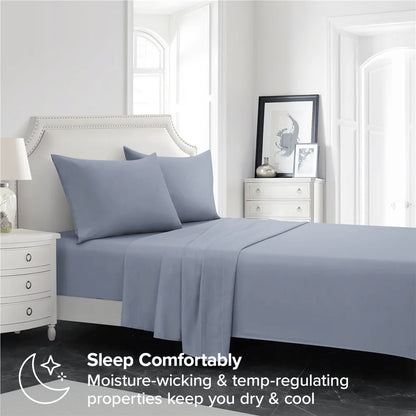 Four Piece Bed Sheet Set Soft Breathable Bedding Linen