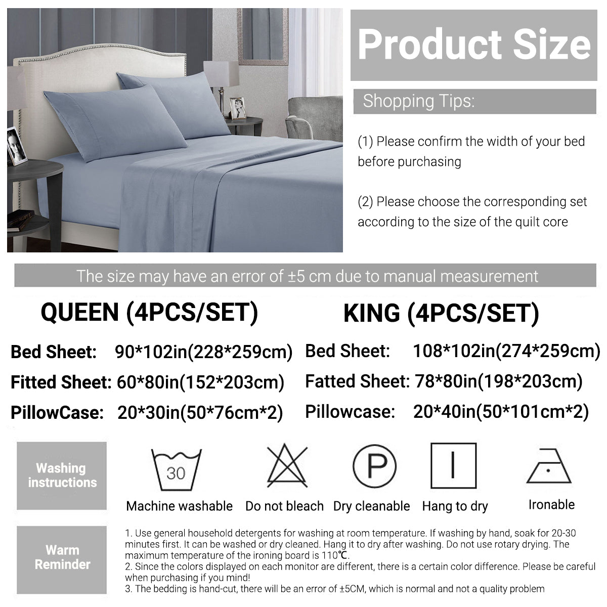 Four Piece Bed Sheet Set Soft Breathable Bedding Linen