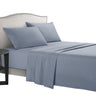 4 Pcs Bed Sheet Set with Elasticated Edges — Blue / Queen