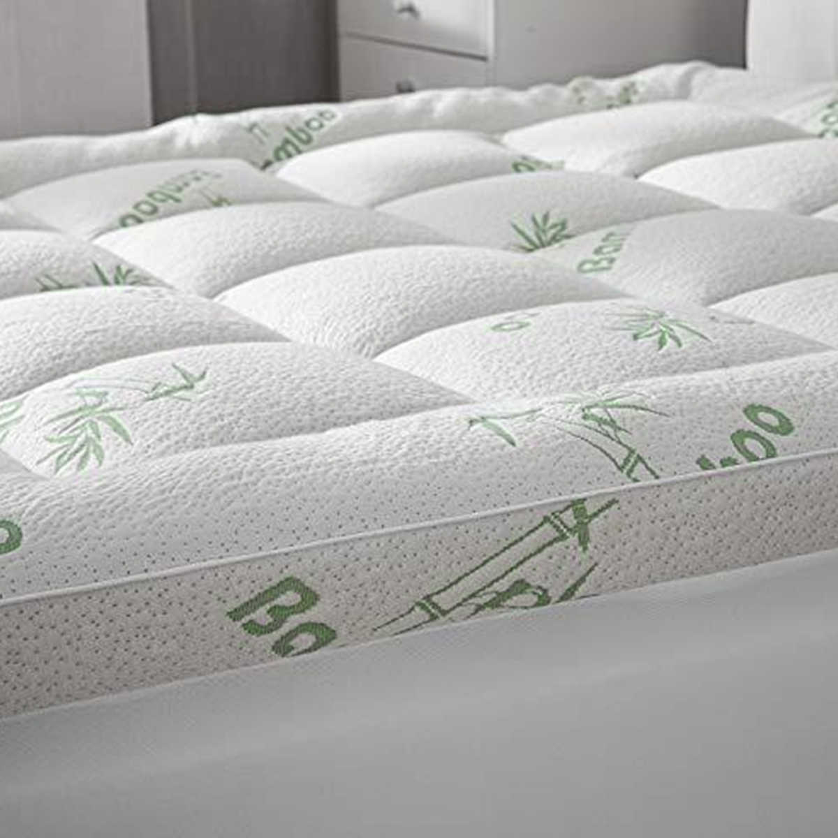 Quilted Bamboo Fiber Mattress Protector Air Layer Washable