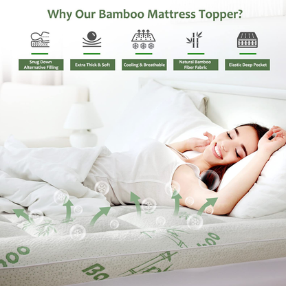 Quilted Bamboo Fiber Mattress Protector Air Layer Washable
