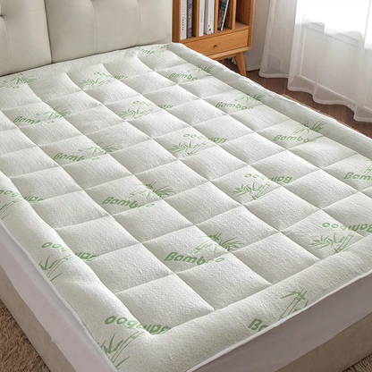 Quilted Bamboo Fiber Mattress Protector Air Layer Washable