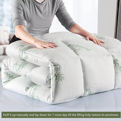 Quilted Bamboo Fiber Mattress Protector Air Layer Washable