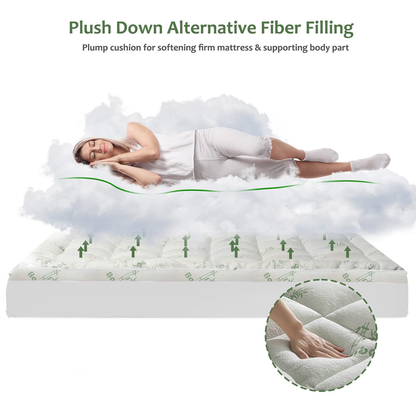 Quilted Bamboo Fiber Mattress Protector Air Layer Washable
