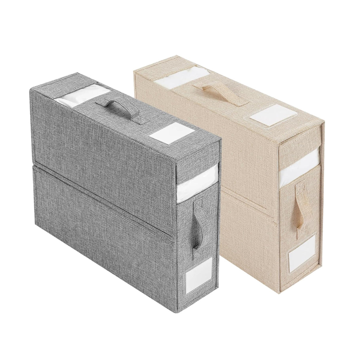Fabric Storage Box Bedding Organizer with Clear Window 38x32cm