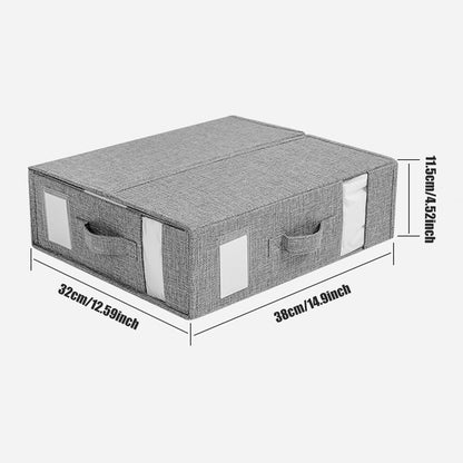 Fabric Storage Box Bedding Organizer with Clear Window 38x32cm