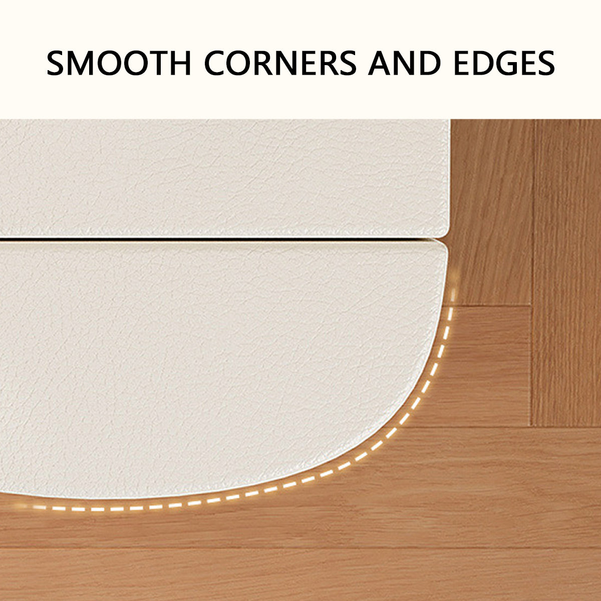 Wavy Bedside Storage Cabinet with Leather Surface