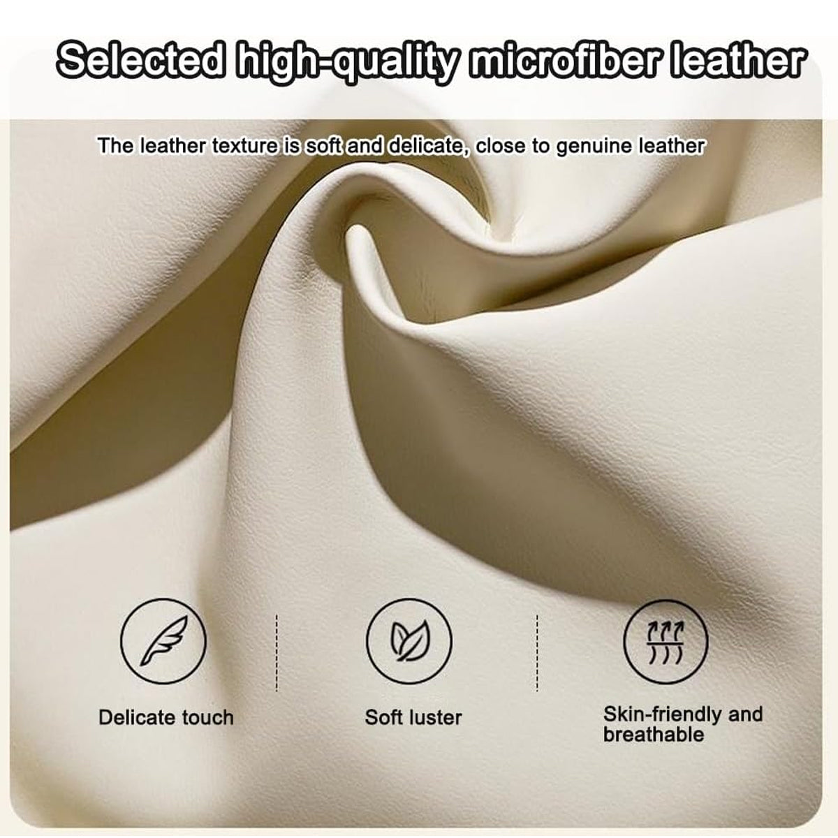 Wavy Bedside Storage Cabinet with Leather Surface