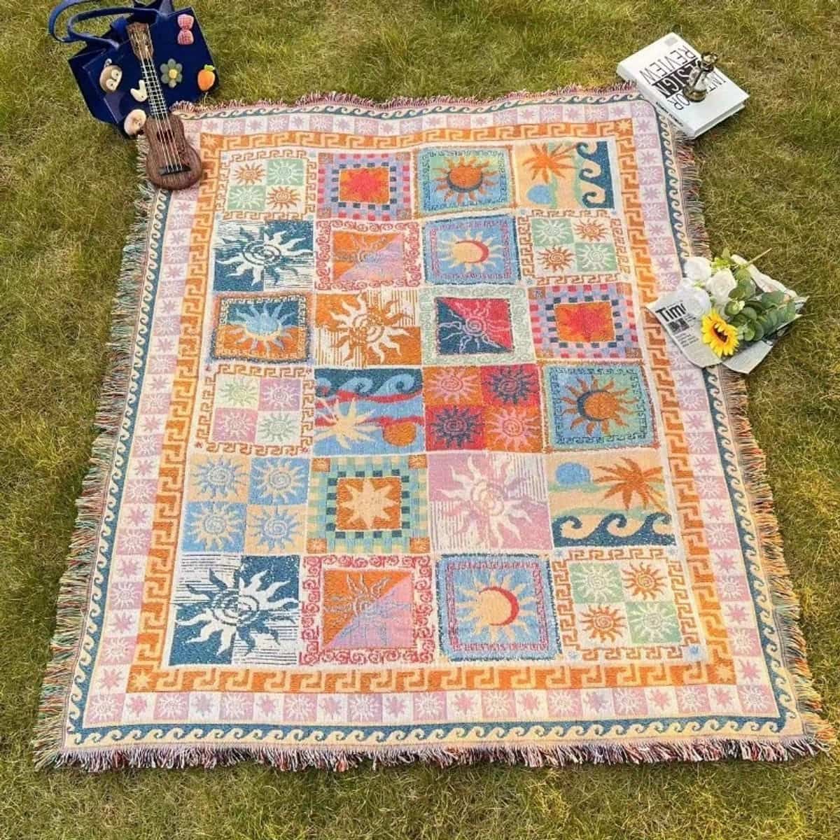 Decorative Jacquard Throw Blanket 160 x 130cm – Size Guide