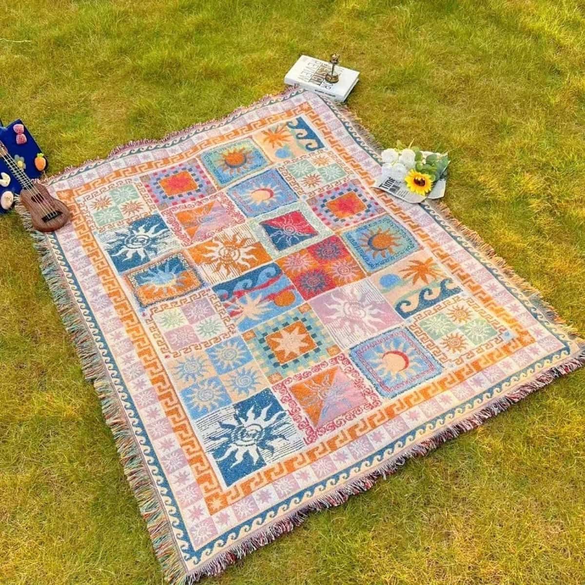 Decorative Jacquard Throw Blanket 160 x 130cm – Size Guide