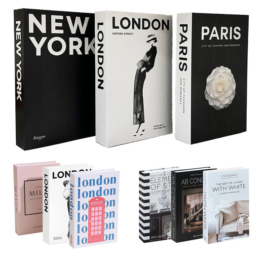 3 Pcs Modern Decorative Foldable Faux Books Set City Theme