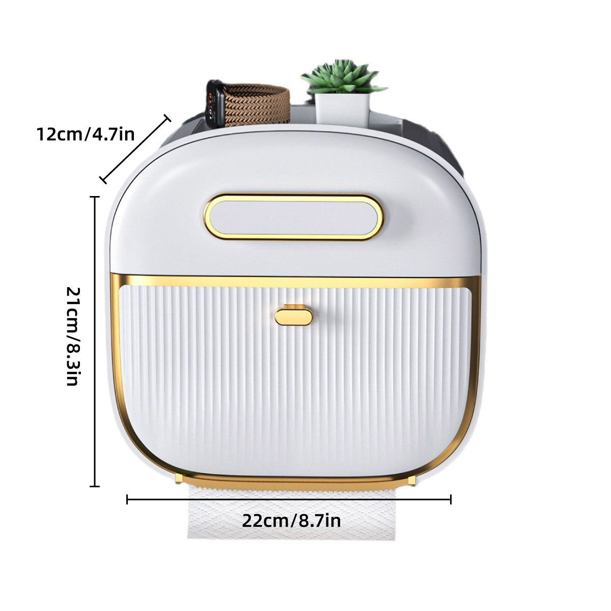 Wall Mounted Multifunctional Tissue Box Toilet Paper Storage Box Non-perforated