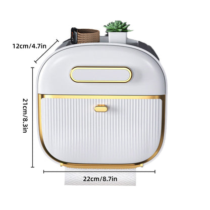 Wall Mounted Multifunctional Tissue Box Toilet Paper Storage Box Non-perforated
