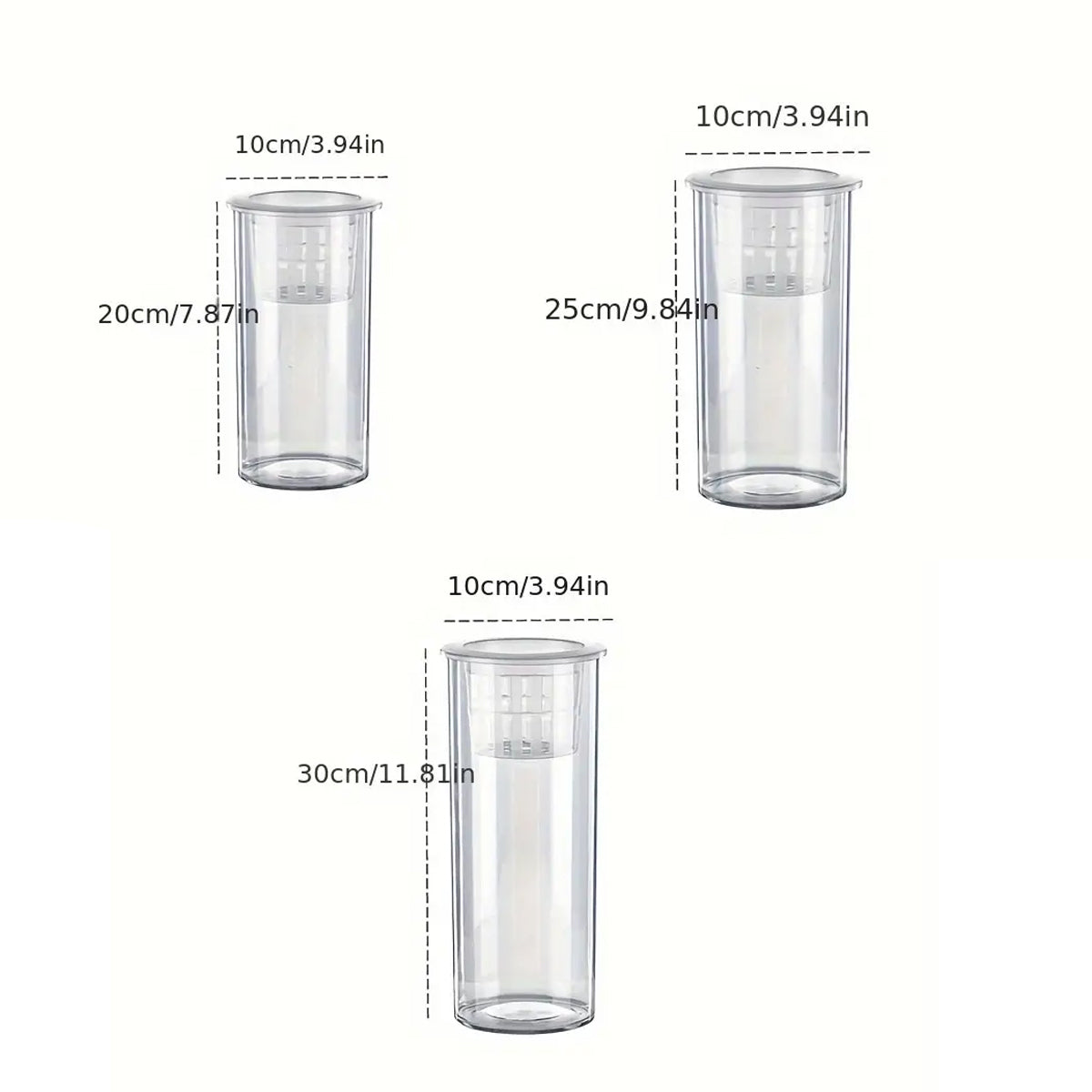 Hydroponic Plant Vase Cylindrical Straight Design Glass Fish Tank for Home Decor