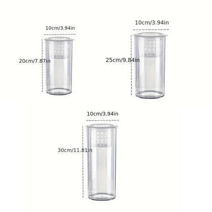 Hydroponic Plant Vase Cylindrical Straight Design Glass Fish Tank for Home Decor