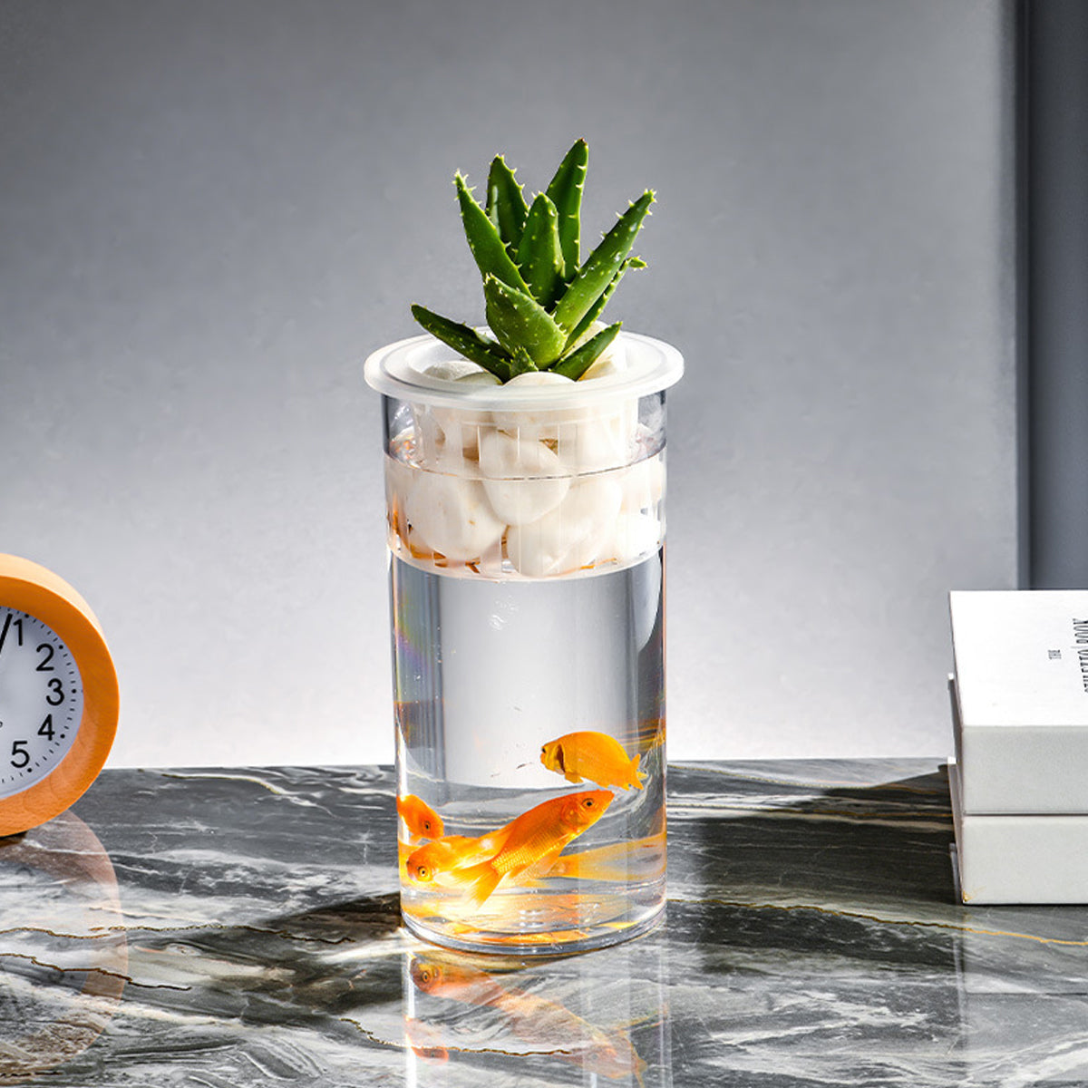 Hydroponic Plant Vase Cylindrical Straight Design Glass Fish Tank for Home Decor