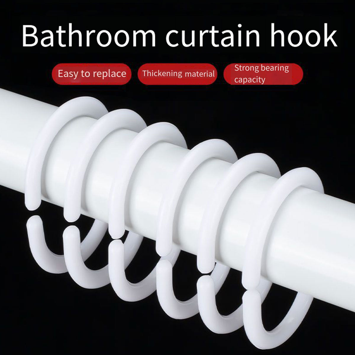 Curtain C Rings 24pcs Durable Shower Bed Window Hanging Hooks