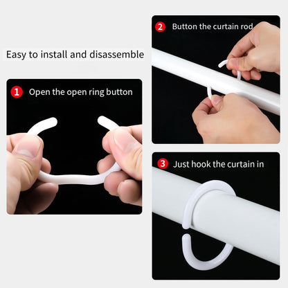 Curtain C Rings 24pcs Durable Shower Bed Window Hanging Hooks