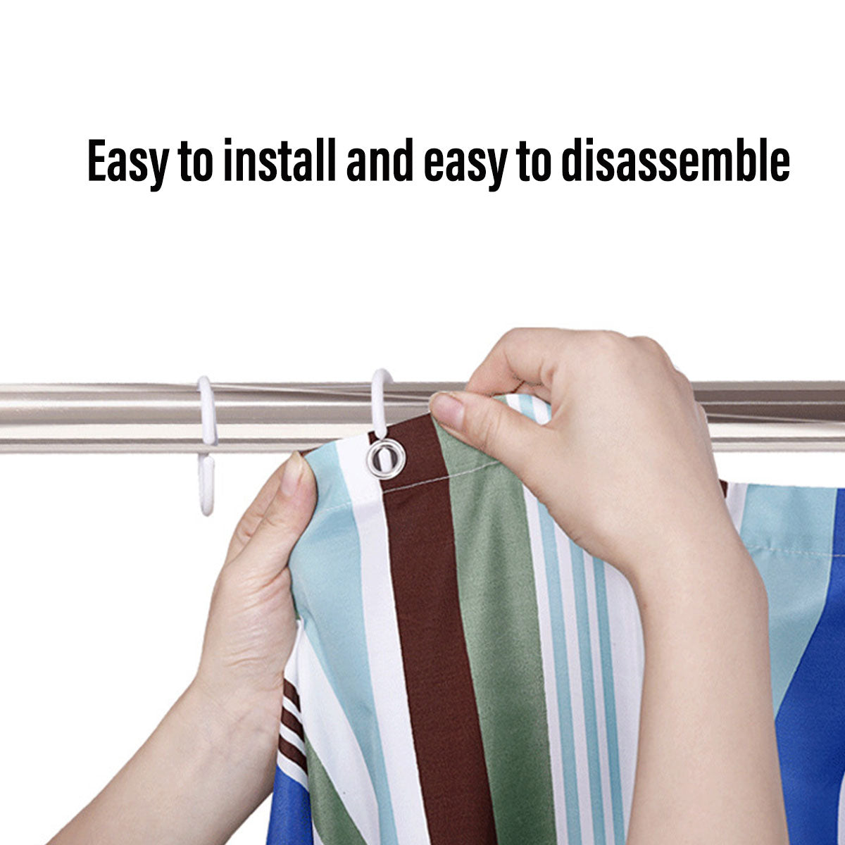 Curtain C Rings 24pcs Durable Shower Bed Window Hanging Hooks