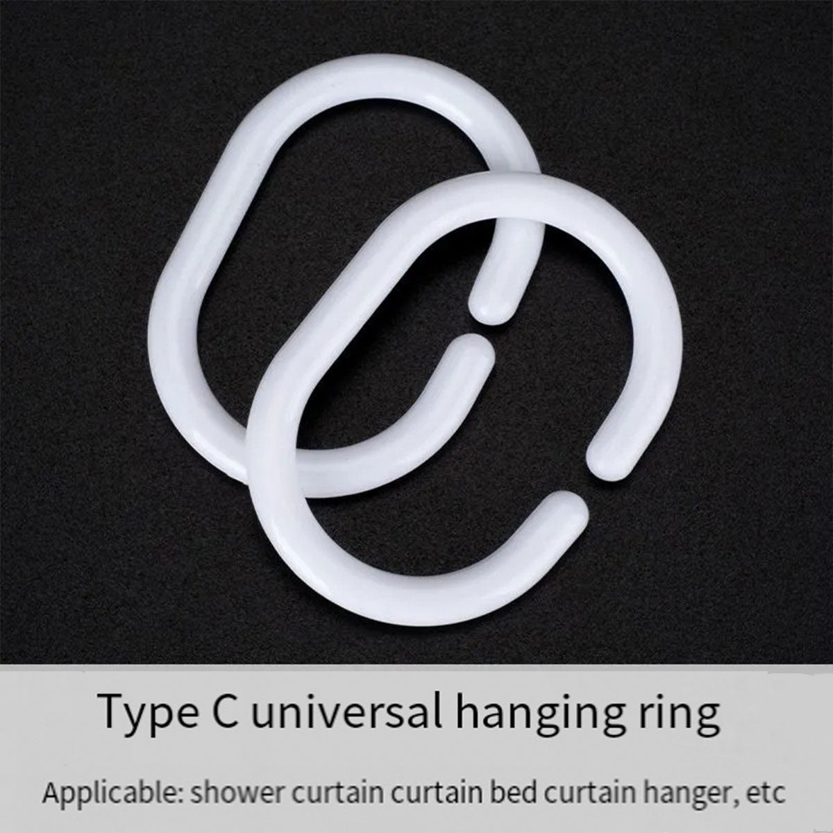 Curtain C Rings 24pcs Durable Shower Bed Window Hanging Hooks