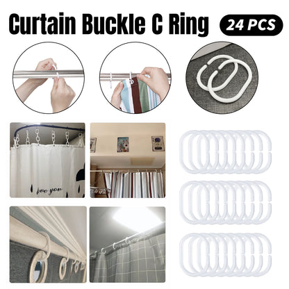 Curtain C Rings 24pcs Durable Shower Bed Window Hanging Hooks