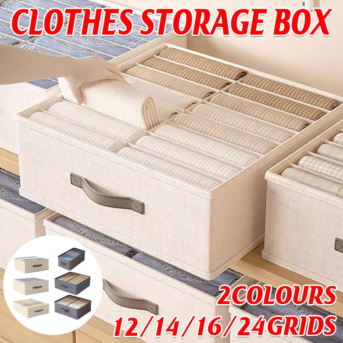 Closet Organizers Storage Bins Portable Washable Organizer for Clothing Socks