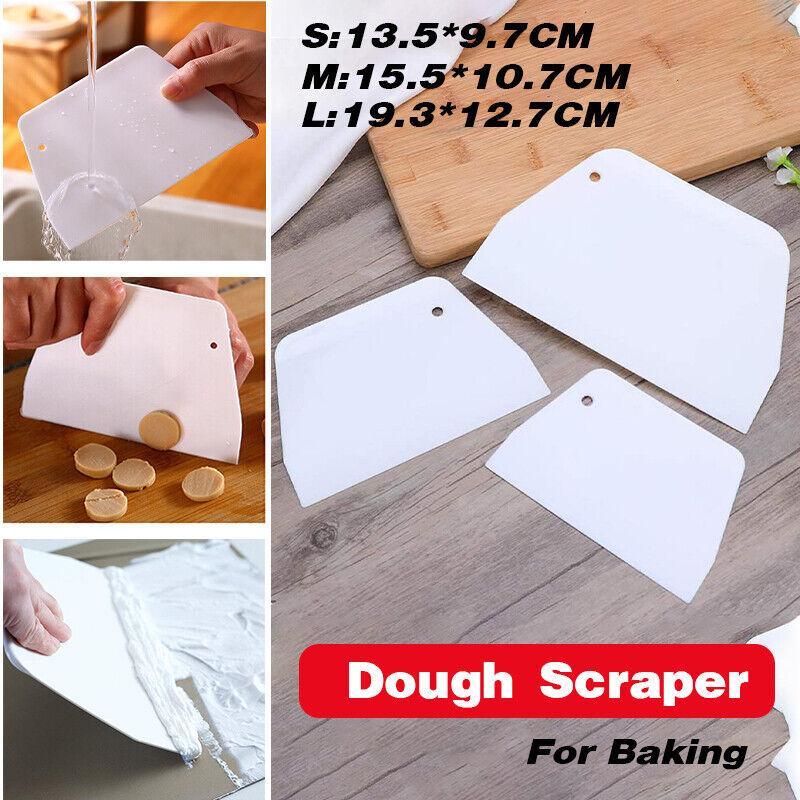Dough Cutter Scraper Set Pastry Bowl Bench Scraper Fondant Tool 3 Pack