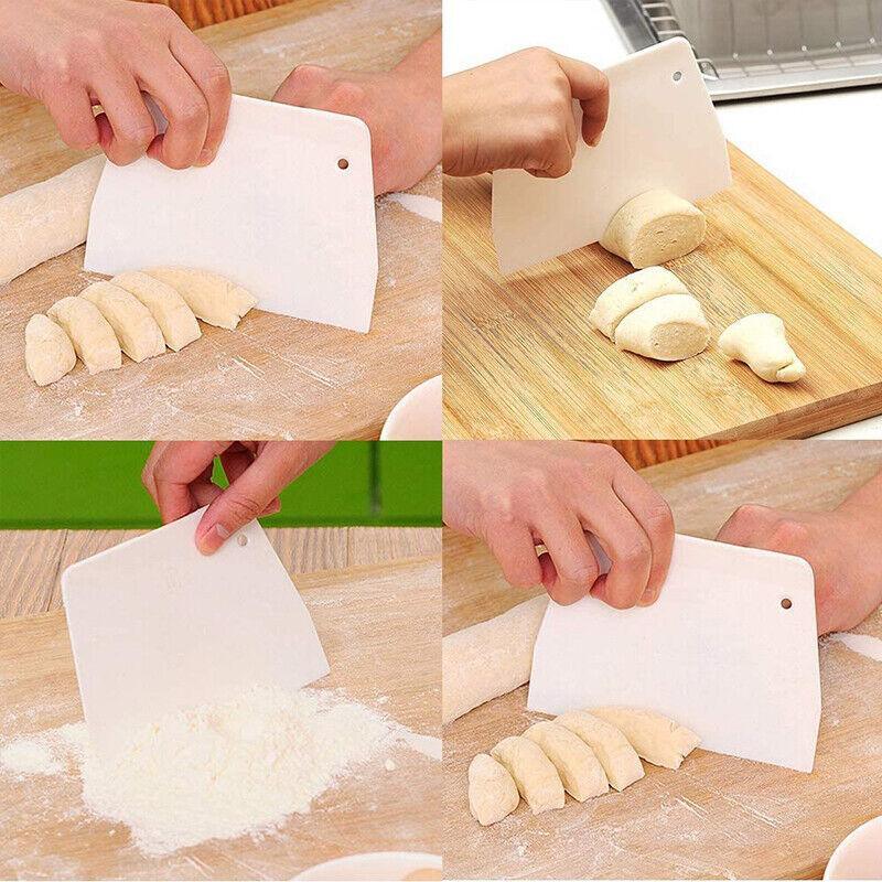 Dough Cutter Scraper Set Pastry Bowl Bench Scraper Fondant Tool 3 Pack