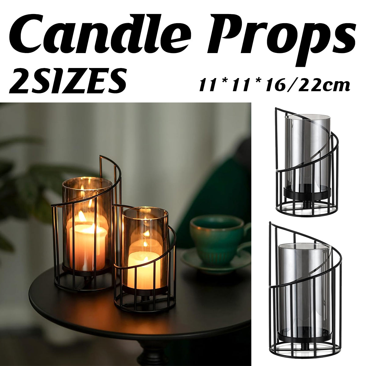 Romantic Candlestick Ornament Luxury Iron Candle Decor Candlelight Dinner Prop