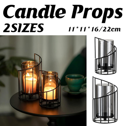 Romantic Candlestick Ornament Luxury Iron Candle Decor Candlelight Dinner Prop