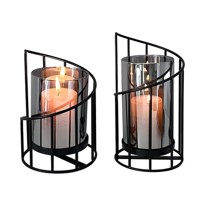 Romantic Candlestick Ornament Luxury Iron Candle Decor Candlelight Dinner Prop