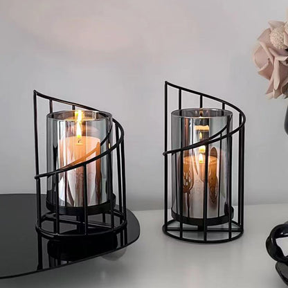 Romantic Candlestick Ornament Luxury Iron Candle Decor Candlelight Dinner Prop