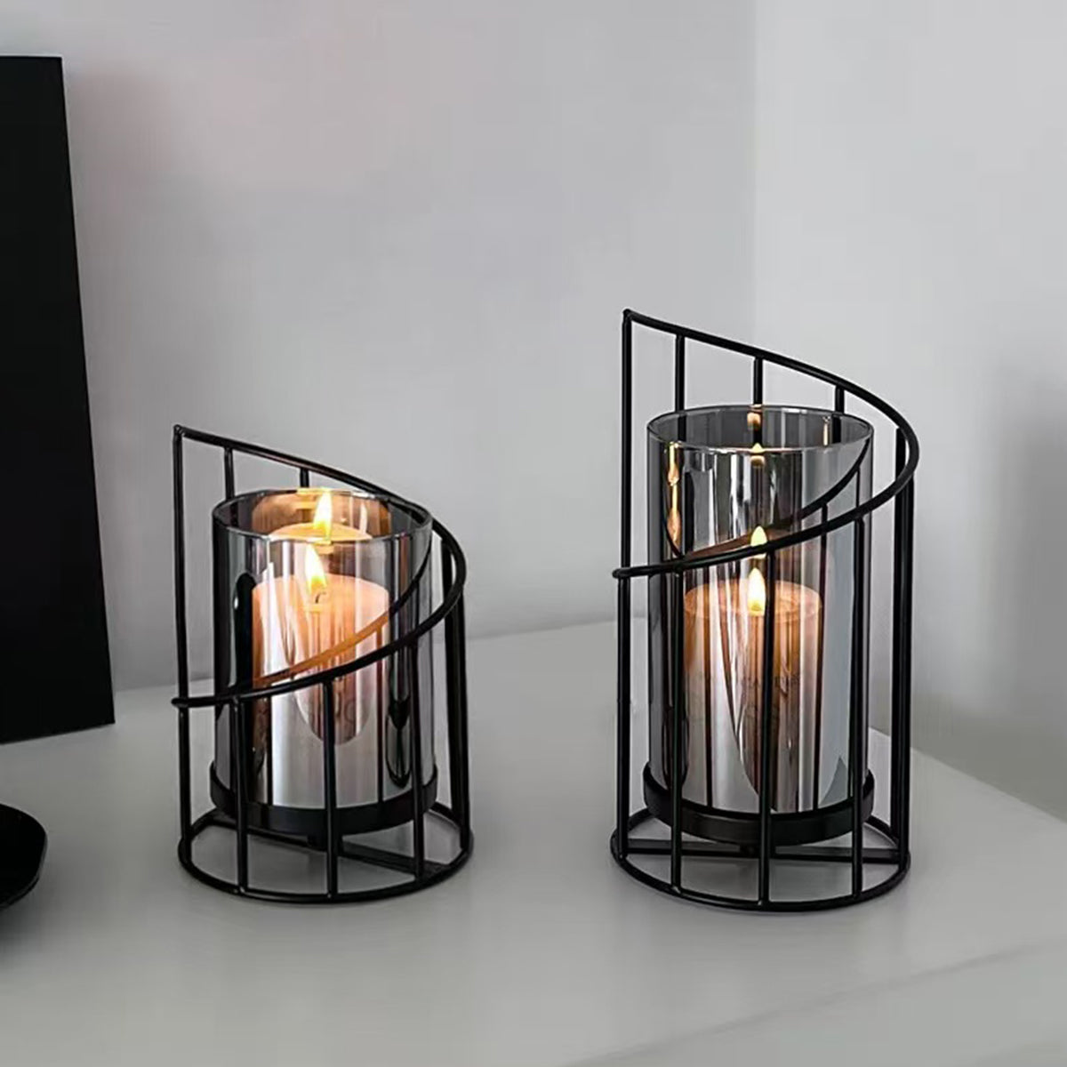 Romantic Candlestick Ornament Luxury Iron Candle Decor Candlelight Dinner Prop