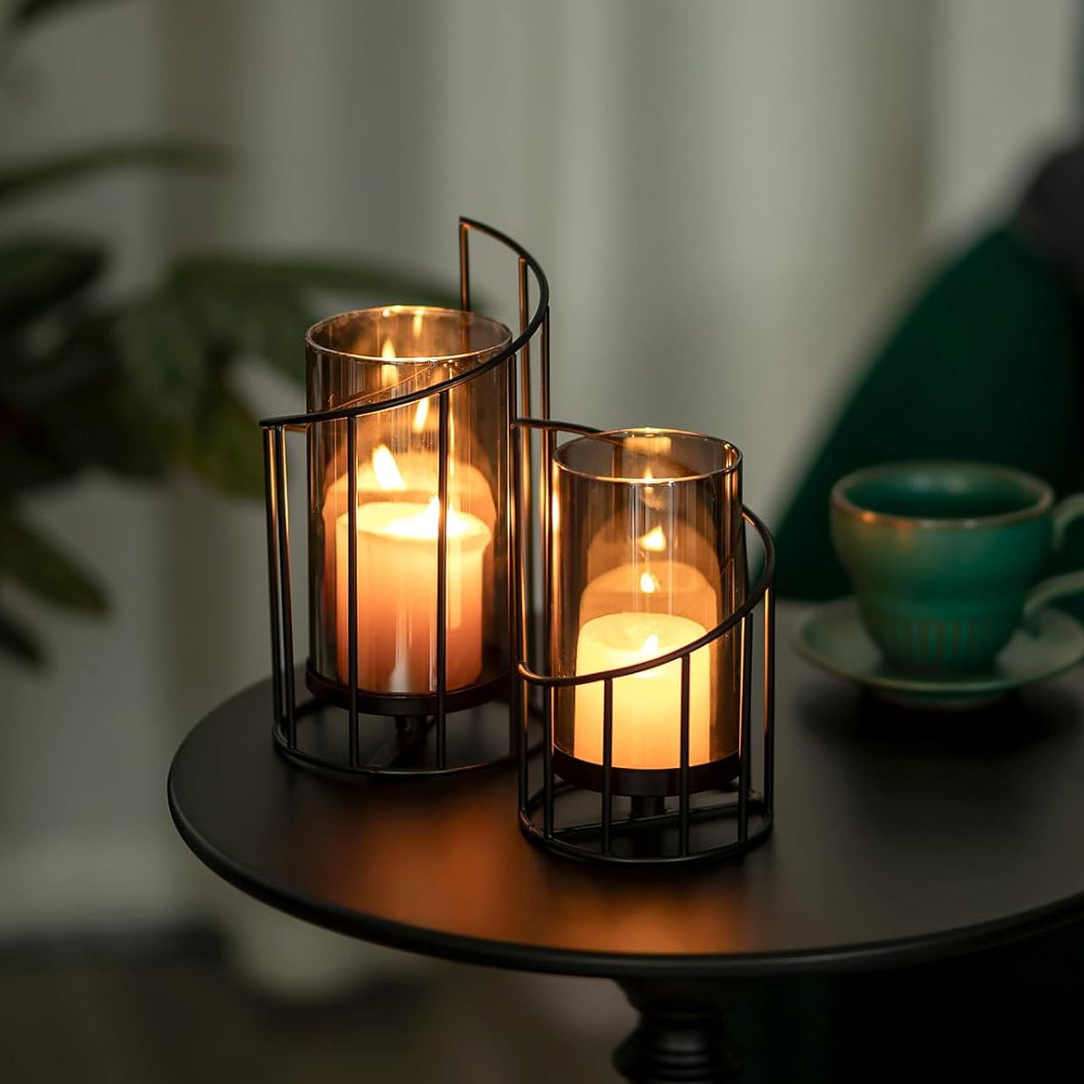 Romantic Candlestick Ornament Luxury Iron Candle Decor Candlelight Dinner Prop