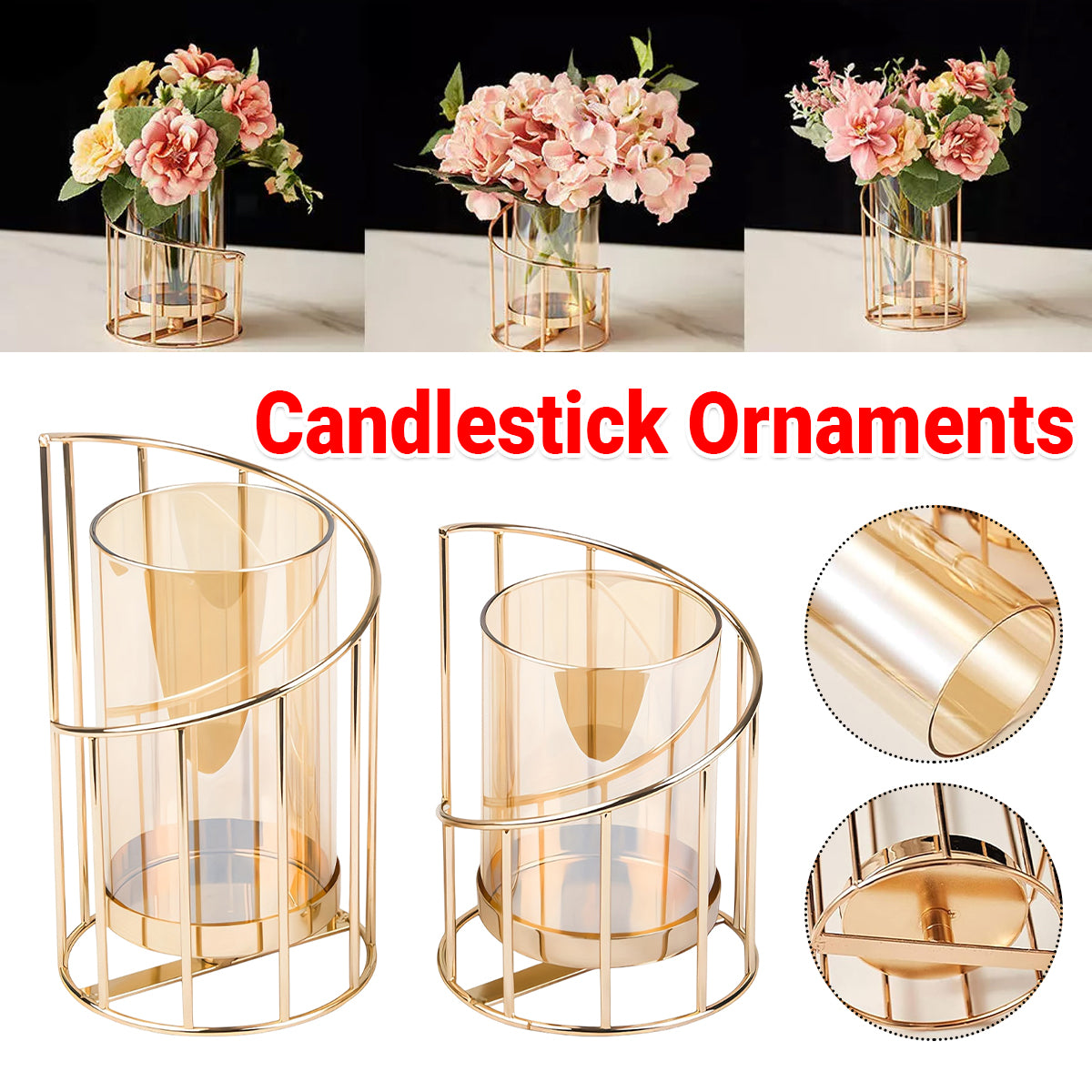 Wrought Iron Candle Holder Spiral Candlestick for Dinner Table Decor