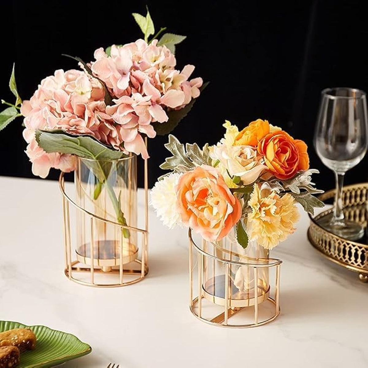 Wrought Iron Candle Holder Spiral Candlestick for Dinner Table Decor
