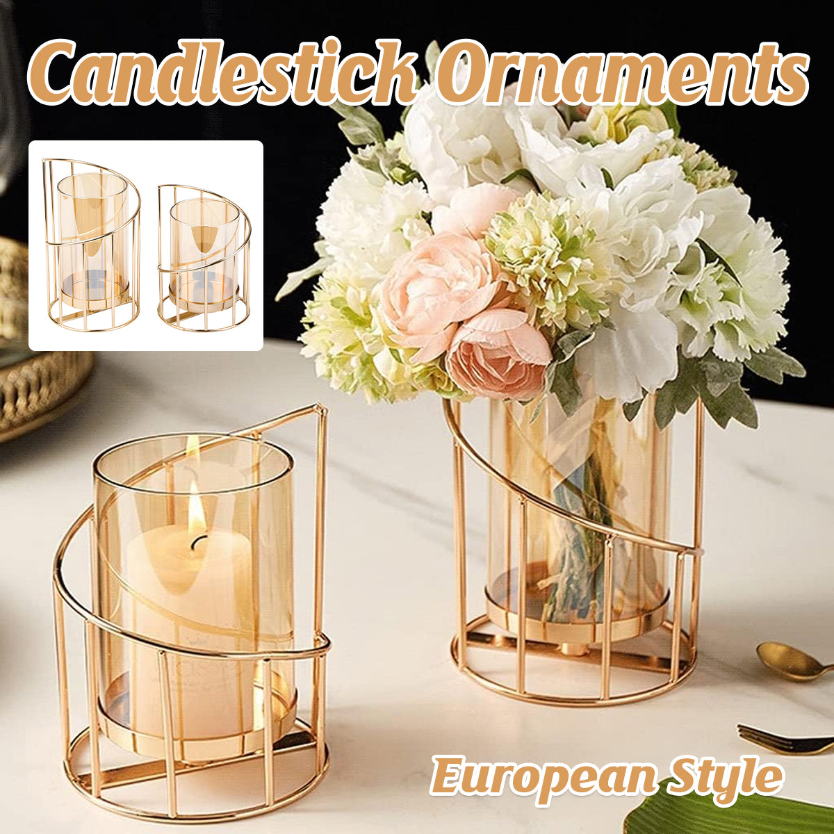 Wrought Iron Candle Holder Spiral Candlestick for Dinner Table Decor