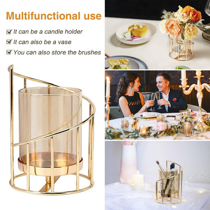 Wrought Iron Candle Holder Spiral Candlestick for Dinner Table Decor