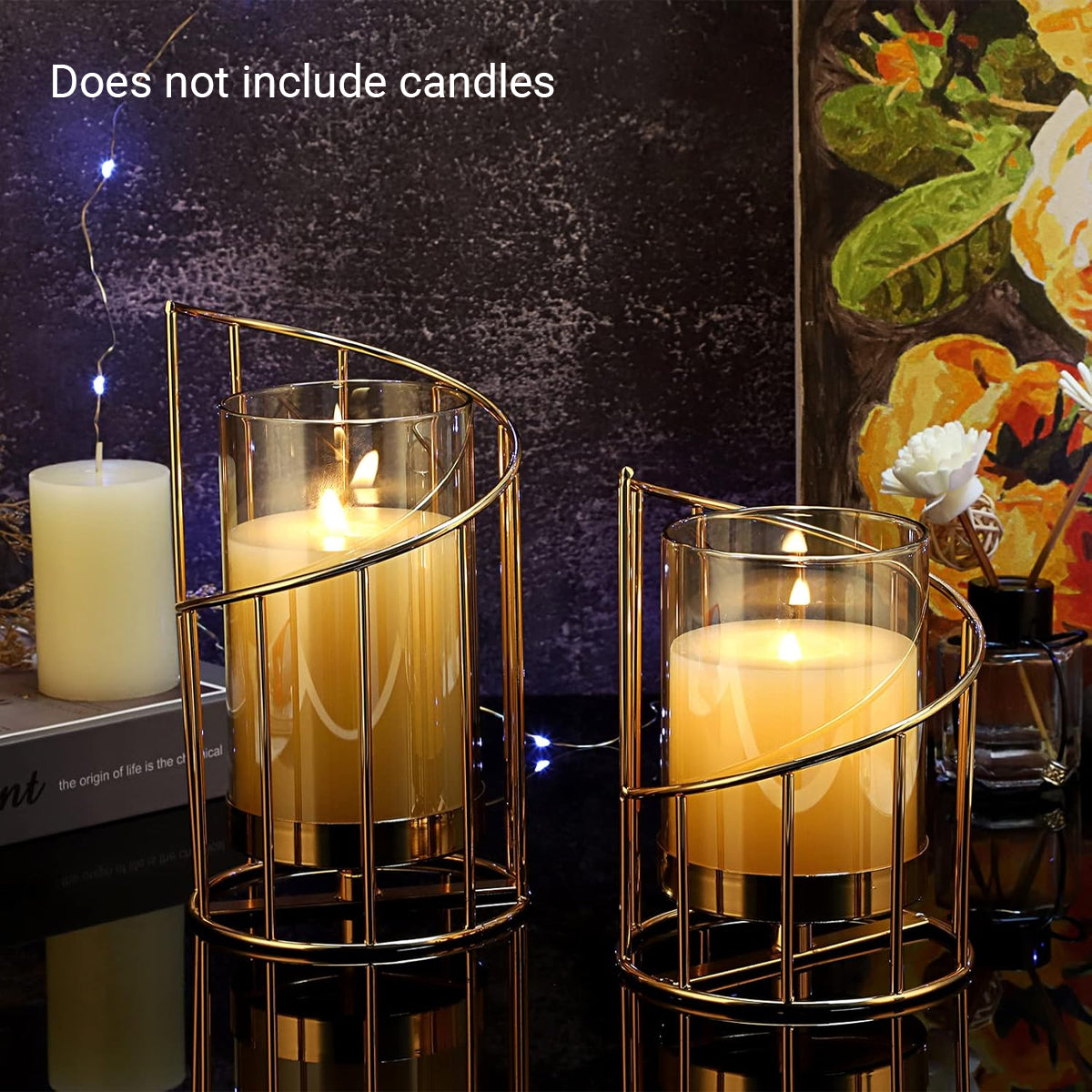 Wrought Iron Candle Holder Spiral Candlestick for Dinner Table Decor