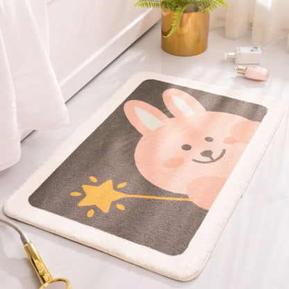 Non-Slip Faux Cashmere Bath Mat 80x50cm Water Absorbent