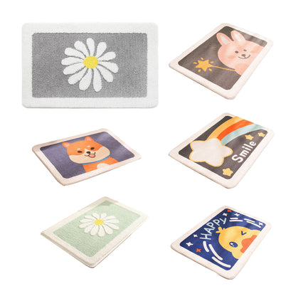 Non-Slip Faux Cashmere Bath Mat 80x50cm Water Absorbent