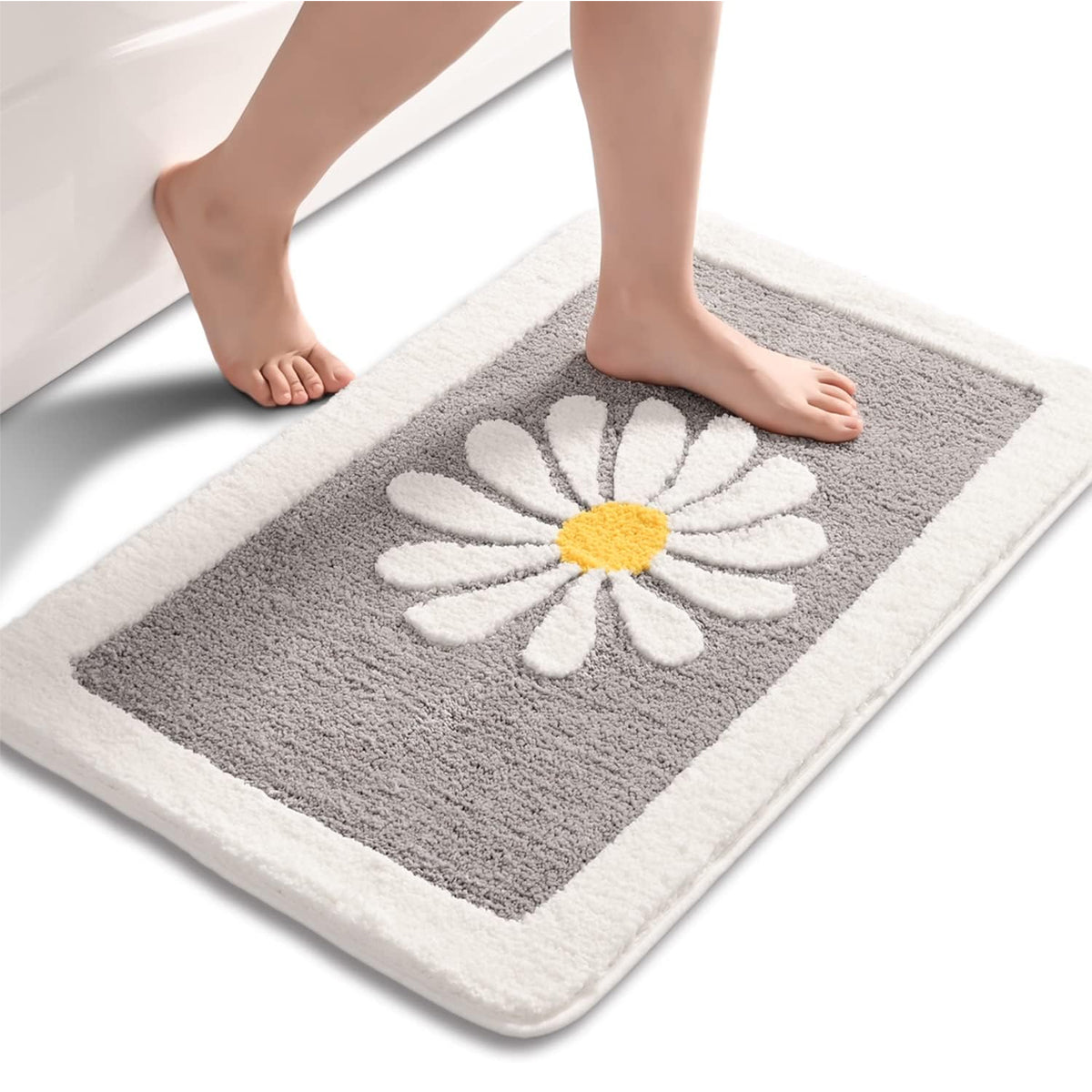Non-Slip Faux Cashmere Bath Mat 80x50cm Water Absorbent