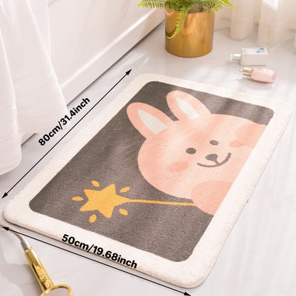 Non-Slip Faux Cashmere Bath Mat 80x50cm Water Absorbent