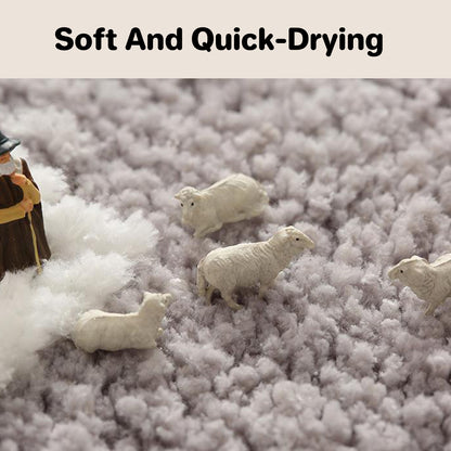 Non-Slip Faux Cashmere Bath Mat 80x50cm Water Absorbent